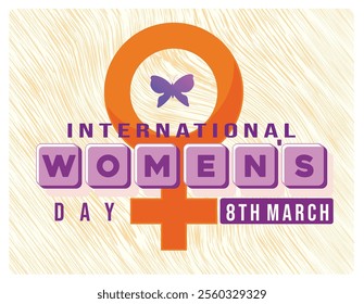 Celebrate International Women's Day with a symbolic design. Symbolizes equality and empowerment of women. Women's History Month concept. Flat vector illustration.