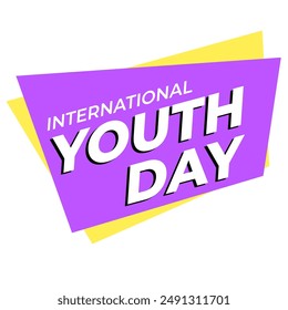 Celebrate International Youth Day with this vibrant and dynamic logotype typography, capturing the spirit and energy of youth in a modern, engaging design. Perfect for promotions and events.