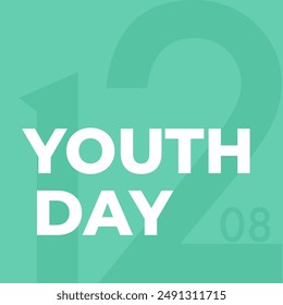 Celebrate International Youth Day with this vibrant and dynamic logotype typography, capturing the spirit and energy of youth in a modern, engaging design. Perfect for promotions and events.