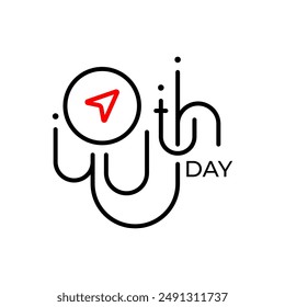 Celebrate International Youth Day with this vibrant and dynamic logotype typography, capturing the spirit and energy of youth in a modern, engaging design. Perfect for promotions and events.