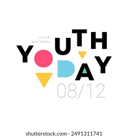 Celebrate International Youth Day with this vibrant and dynamic logotype typography, capturing the spirit and energy of youth in a modern, engaging design. Perfect for promotions and events.