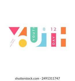 Celebrate International Youth Day with this vibrant and dynamic logotype typography, capturing the spirit and energy of youth in a modern, engaging design. Perfect for promotions and events.