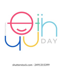 Celebrate International Youth Day with this vibrant and dynamic logotype typography, capturing the spirit and energy of youth in a modern, engaging design. Perfect for promotions and events.