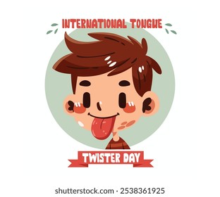 Celebrate the joy of language with our International Tongue Twister Day Banner Design Illustration