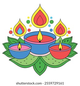 Celebrate the joyous Indian festival of Holi with vibrant graphic elements designed on a white background