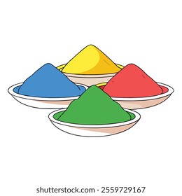 Celebrate the joyous Indian festival of Holi with vibrant graphic elements designed on a white background