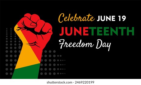 Celebrate June 19th Juneteenth Freedom Day. Template for background, banner, card, poster