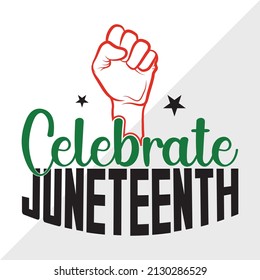 Celebrate Juneteenth Holiday Printable Vector Illustration