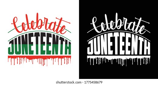 Celebrate Juneteenth Printable Vector Illustration