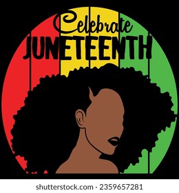Celebrate juneteenth retro african color t-shirt design