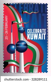 Celebrate Kuwait National Day - Postal Stamp