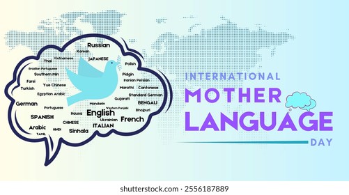 Celebrate Language Diversity, international mother language day. Campaign or celebration banner