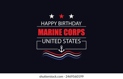 Celebrate the Legacy of the US Marine Corps Birthday with a Text Flag Design