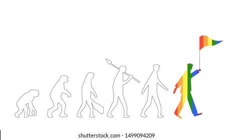 Celebrate for LGBT equality right development evolution transform to rainbow diversity on freedom of love. Flight for legal law same sex marriage acceptant and enjoy march in pride month festival