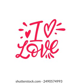 Celebrate love with a handdrawn I love design, perfect for Valentines Day, showing love and affection