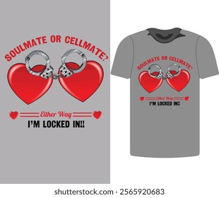 Celebrate love, loyalty, and a touch of humor with our "Soulmate or Cellmate, Either Way I Am Locked In" T-shirt. This unique design perfectly captures the bond that ties you to your significant other