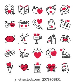 Celebrate love with these vibrant and heartwarming Valentine's Day icons. Perfect for marketing campaigns, greeting cards, social media, and romantic projects