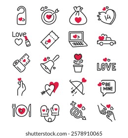 Celebrate love with these vibrant and heartwarming Valentine's Day icons. Perfect for marketing campaigns, greeting cards, social media, and romantic projects