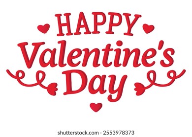 Celebrate love with this beautiful handwritten calligraphic lettering design featuring "Happy Valentine's Day"