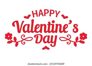Celebrate love with this beautiful handwritten calligraphic lettering design featuring "Happy Valentine's Day"
