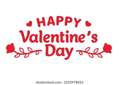 Celebrate love with this beautiful handwritten calligraphic lettering design featuring "Happy Valentine's Day"
