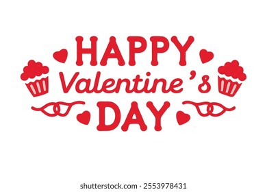 Celebrate love with this beautiful handwritten calligraphic lettering design featuring "Happy Valentine's Day"