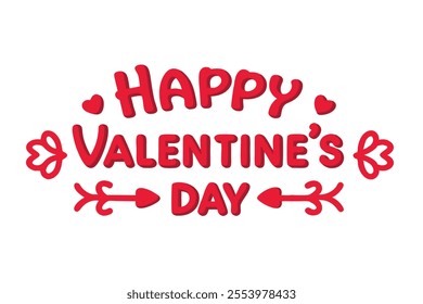 Celebrate love with this beautiful handwritten calligraphic lettering design featuring "Happy Valentine's Day"