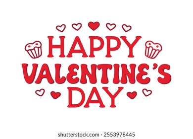 Celebrate love with this beautiful handwritten calligraphic lettering design featuring "Happy Valentine's Day"