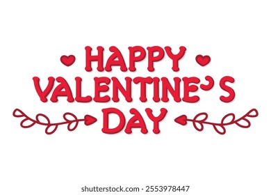 Celebrate love with this beautiful handwritten calligraphic lettering design featuring "Happy Valentine's Day"
