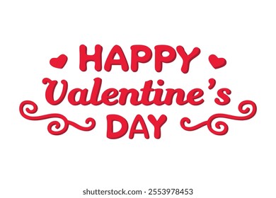Celebrate love with this beautiful handwritten calligraphic lettering design featuring "Happy Valentine's Day"