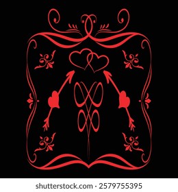 Celebrate love with this elegant Valentine's Day T-shirt design featuring intricate heart patterns and romantic details. Perfect for couples, anniversaries, and gifts!