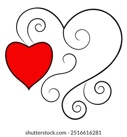 Celebrate love with this Hearts and Swirls Valentine’s Day frame vector illustration, perfect for romantic cards, invitations, and decorative designs.