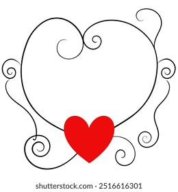 Celebrate love with this Hearts and Swirls Valentine’s Day frame vector illustration, perfect for romantic cards, invitations, and decorative designs.