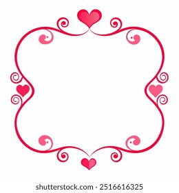 Celebrate love with this Hearts and Swirls Valentine’s Day frame vector illustration, perfect for romantic cards, invitations, and decorative designs.