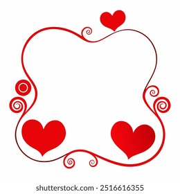 Celebrate love with this Hearts and Swirls Valentine’s Day frame vector illustration, perfect for romantic cards, invitations, and decorative designs.