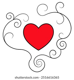 Celebrate love with this Hearts and Swirls Valentine’s Day frame vector illustration, perfect for romantic cards, invitations, and decorative designs.