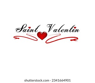 Celebrate love with this joyful Valentine's design! A vibrant red heart is accentuated by an elegant black line, symbolizing eternal love. Perfect for romantic cards and illustrations. Happy Valentine