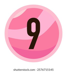 Celebrate love with this stylish pink-themed vector illustration of the number nine, perfect for Valentine’s Day decor