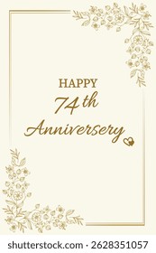 Celebrate love and togetherness with this elegant "Happy 7th Anniversary" card. Featuring a classic cream background with delicate gold floral accents and graceful typography, this card perfectly