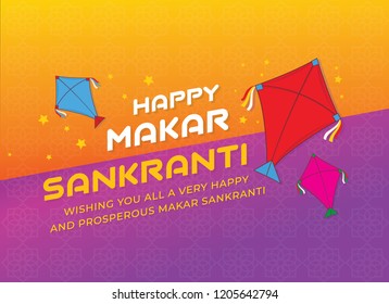 Celebrate Makar Sankranti background with colorful kites.
