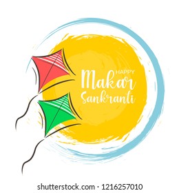 Celebra el fondo de Makar Sankranti con coloridas cometas y sol.