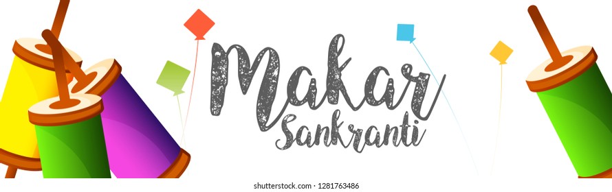 Celebrate Makar Sankranti background with colorful kites. Celebrate Makar Sankranti background with colorful kites.