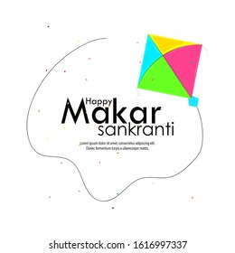 Celebrate Makar Sankranti background with colorful kites.