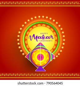 Celebrate Makar Sankranti background with colorful kite.