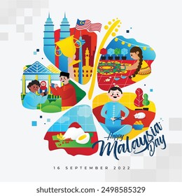 Celebrate Malaysia Day with this vibrant illustration showcasing the country's rich cultural diversity