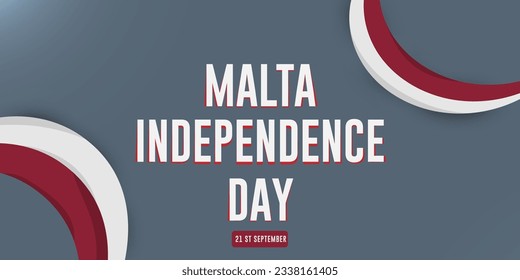 Celebrate Malta Independence Day on September 21st with a vector poster design featuring a waving flag backdrop.