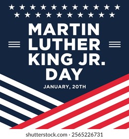 Celebrate Martin Luther King Jr. Day: A Commemorative Design for January 20th Events and Activities with blue background