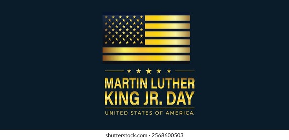 Celebrate Martin Luther King, Jr Day United States in January, federal holiday Patriotic american elements Poster, card, banner, background Vector