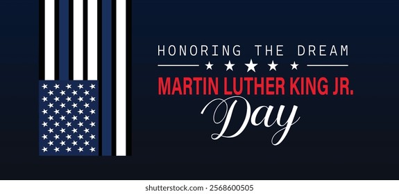 Celebrate Martin Luther King, Jr Day United States in January, federal holiday Patriotic american elements Poster, card, banner, background Vector