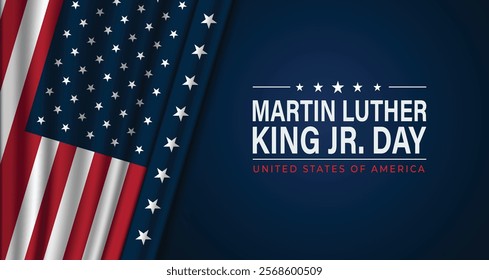 Celebrate Martin Luther King, Jr Day United States in January, federal holiday Patriotic american elements Poster, card, banner, background Vector